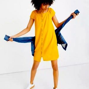 Madewell Texture & Thread Golden Yellow Mini Dress